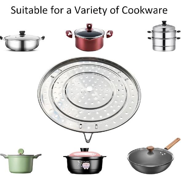 Steamer Rack, 11.81" / 30cm 304 Stainless Steel Removable Legs Multifunction Steaming Stand Holder Rack for Steamer Pot Pans