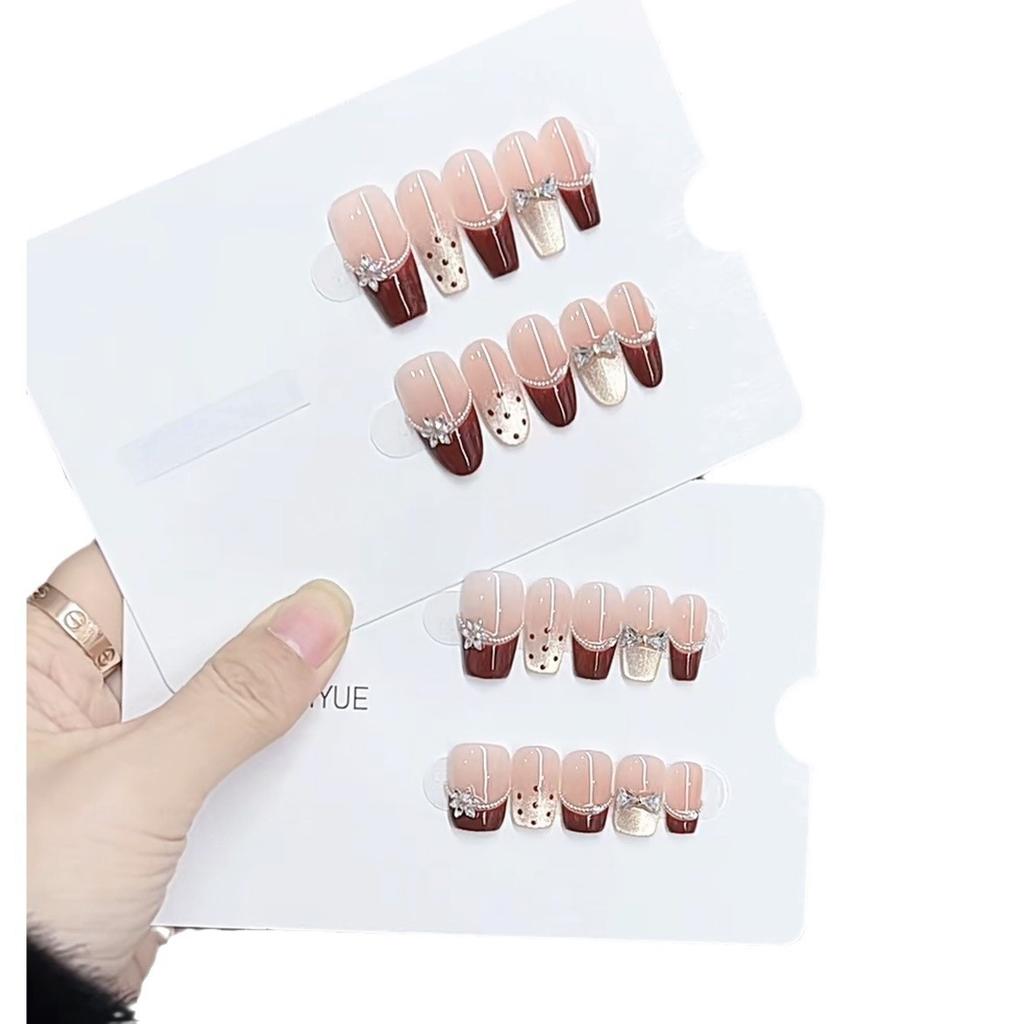 Pure Hand-made Phototherapy Wears Nail Red Zhaoyuan Finished Product Reusable Nail Art Patches