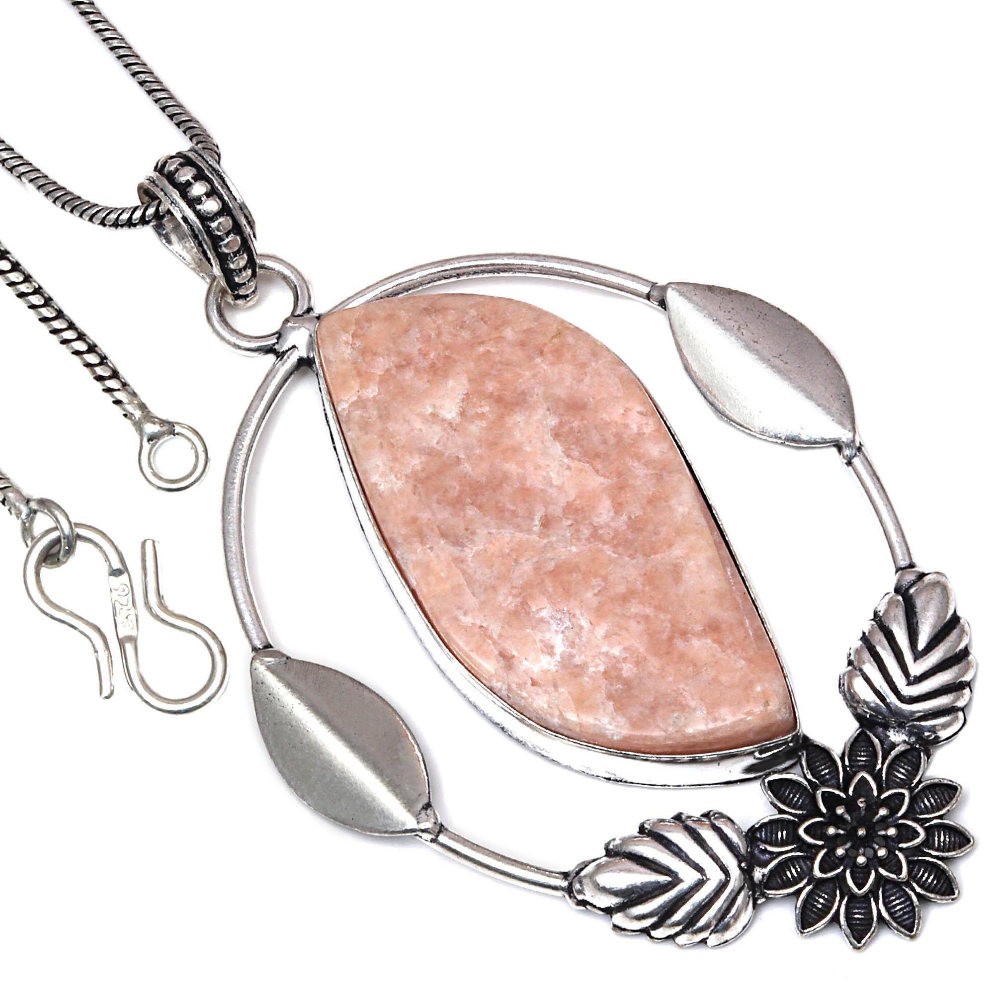 

Pendant Sunstone Gemstone Handmade Gift For HerAntique Silver Jewelry 3