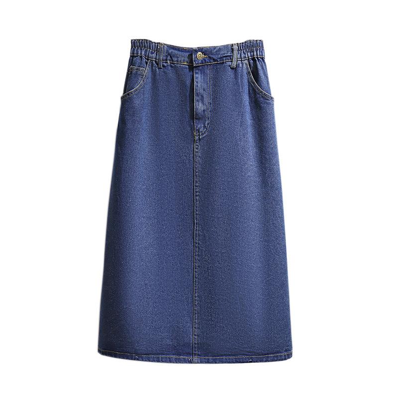 Female Loose Medium-length Temperament Denim Skirt Spring and Fall Oversized Half-body Skirt