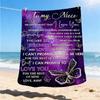 1pc Letter for Niece Throw Blanket Polyester Fiber, Lightweight Flannel, Soft & Warm, All Season Use for Outdoor, Camping Digital Print