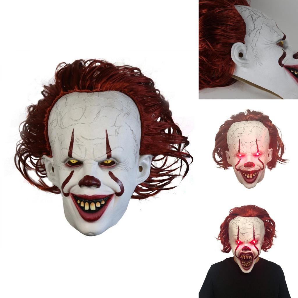 Máscara aterradora de Stephen King para Halloween, disfraz de Joker para hombre, cosplay