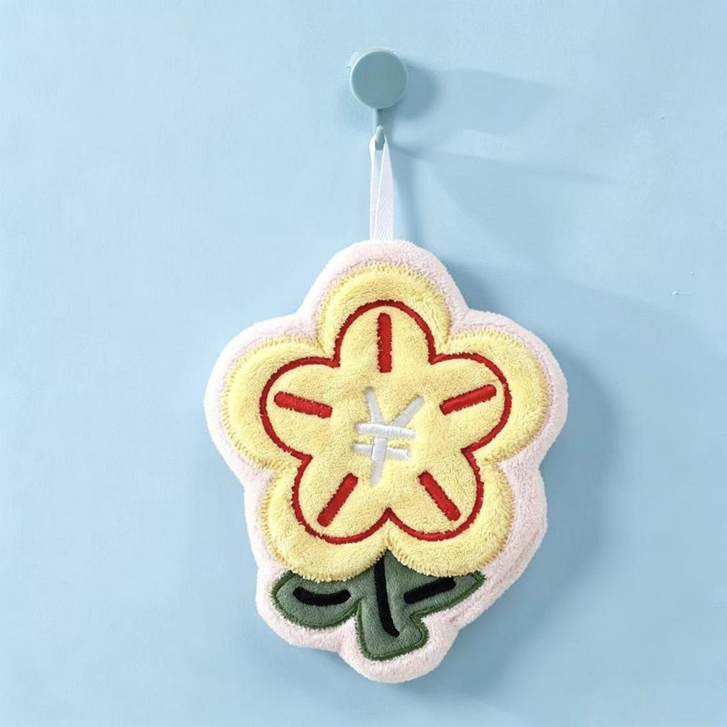 Coral Fleece Goose Hand Towel - Absorbent & Cute for Kids' Bathroom or Kitchen
