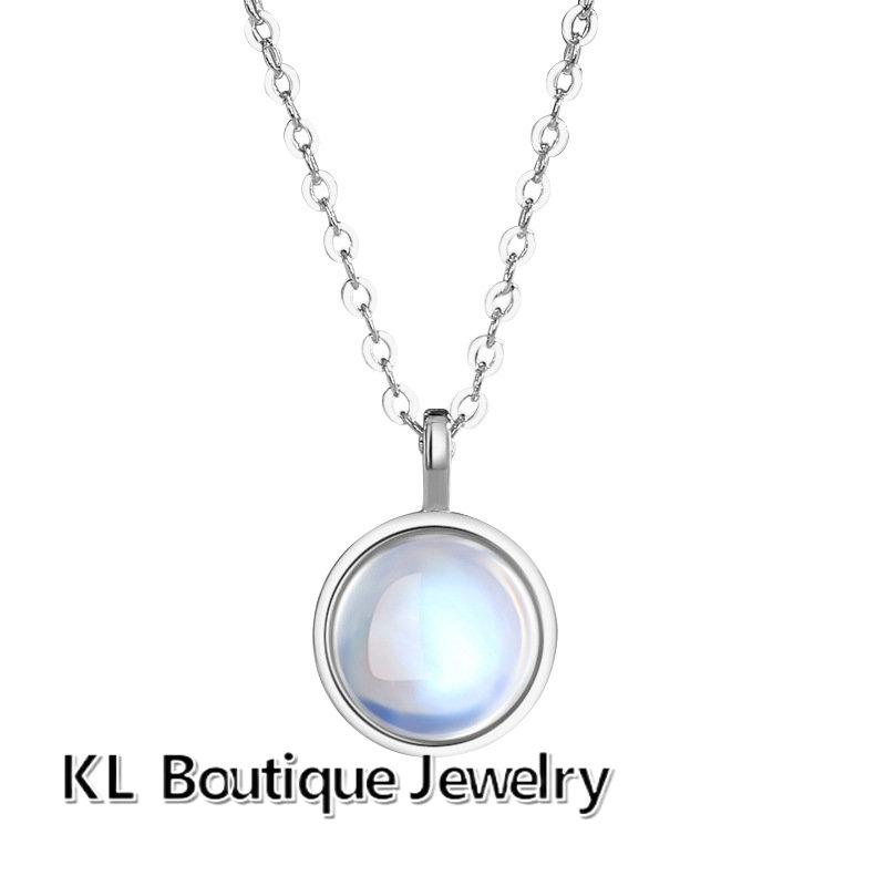 Original Necklace Round Moonstone Clavicle Chain Forest Small Fresh Girl Gift Fashion Simple Antler Pendant