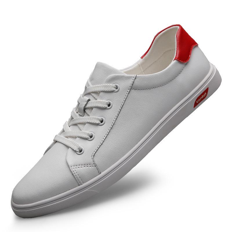Men s Plus Size Cowhide Casual White Skate Shoes - Fashionable Soft Sole Trend 37 белый