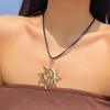 SHIXIN Vintage Spiral Sun Flower Pendant Necklace for Women Bohemia Adjustable Leather Choker Necklace Fashion Neck Jewelry 2026