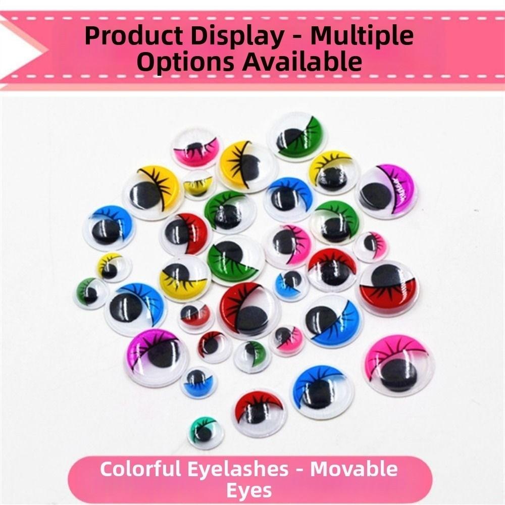 50/100pcs/bag with Eyelashes Colorful Activity Eyeballs 3D Wiggling Moving Eyes