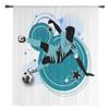Fußballspieler-Silhouette, transparente Vorhänge für Wohnzimmer, Küche, Fenstervorhänge, Schlafzimmer, Tüll-Voile-Vorhänge