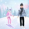 2 Sets/Pack Winter Skiing Outfits for 11.5in/30cm Dolls Accessories for Skiing Games Doll Clothes with Hat Scarf Casual Style