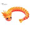 Articulated Sensory Toys 3D Printed Dragon Fidget Toy, Cute Ornaments, Desk Kawaii Cherry Blossom Decor Stress Relief Toy for Adults, Fantasy
