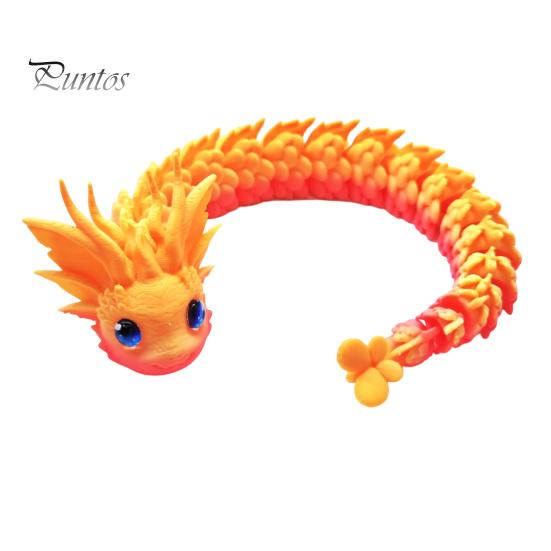 Articulated Sensory Toys 3D Printed Dragon Fidget Toy, Cute Ornaments, Desk Kawaii Cherry Blossom Decor Stress Relief Toy for Adults, Fantasy