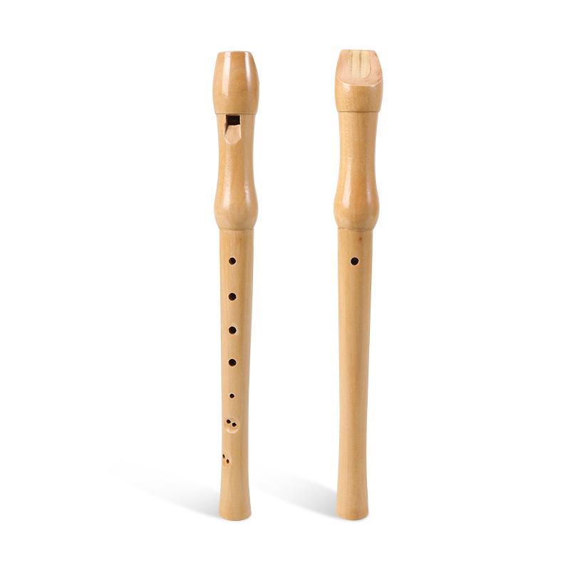 All-Wood German Eight-Hole Soprano Recorder for Children - Beginner Flute Wind Instrument