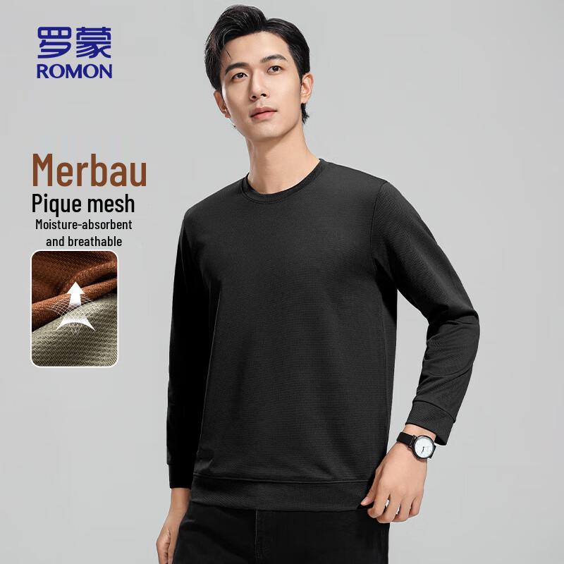 ROMON Men s Waffle Knit Long-Sleeve T-Shirt XL