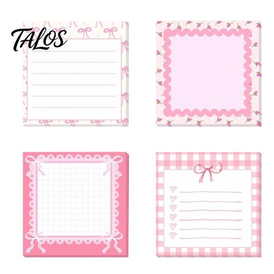 Decorative Memo Pads for Gifts Bow Pads, Cute Strong Adhesive Page Markers, Colorful Gel Pen Compatible Notes Self-Stick Students Office, Reminder