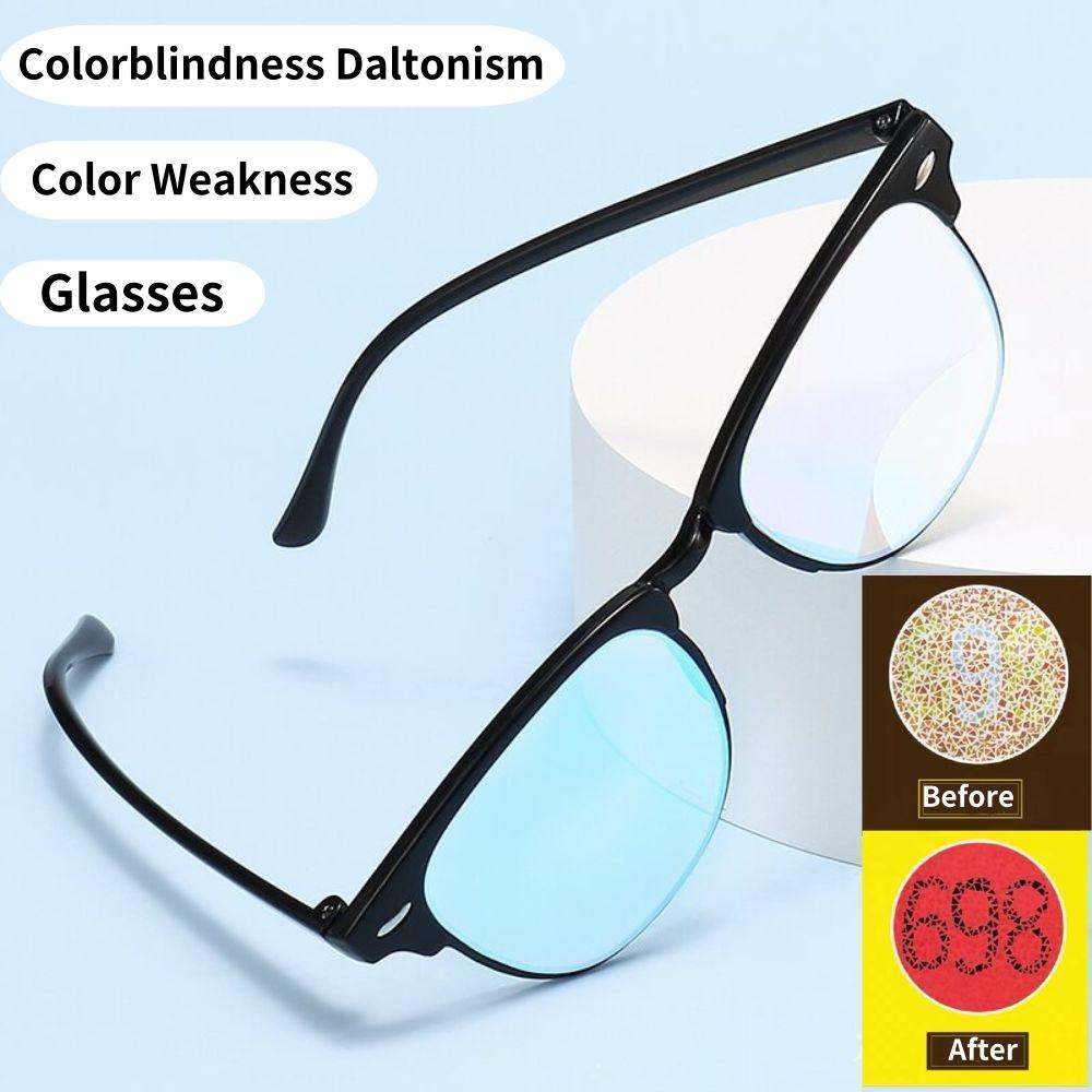 Corrective Glasses For People With Red-green Colorblindness Color Weakness Men Women Half Frame Ultralight Protective Eyeglasses