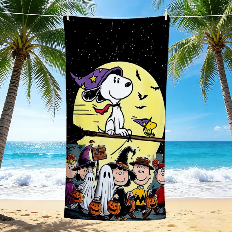 1Pc Snoopy'S Halloween Adventure Beach Towel Quick Dry Multiuse For Beach Pool Gym Yoga Home Travel Christmas Halloween Xmas Gift S1520