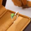 New Fashion Simple Green Leaf 925 Sterling Silver Not Allergic Literary Temperament Exquisite Women Opening Rings    R139