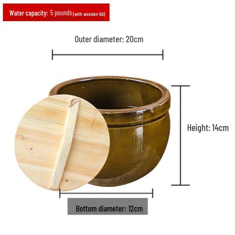 Traditional Ceramic Water Jar for Pickling, Rice Wine Fermentation, or Flour Storage