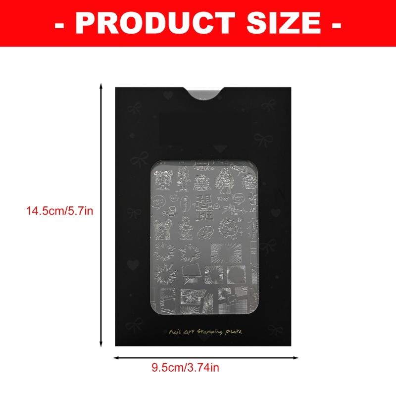 Sturdy Stainless Steel Nails Stamp Plate with Detailed Pattern for Home Nails Designs Applications
