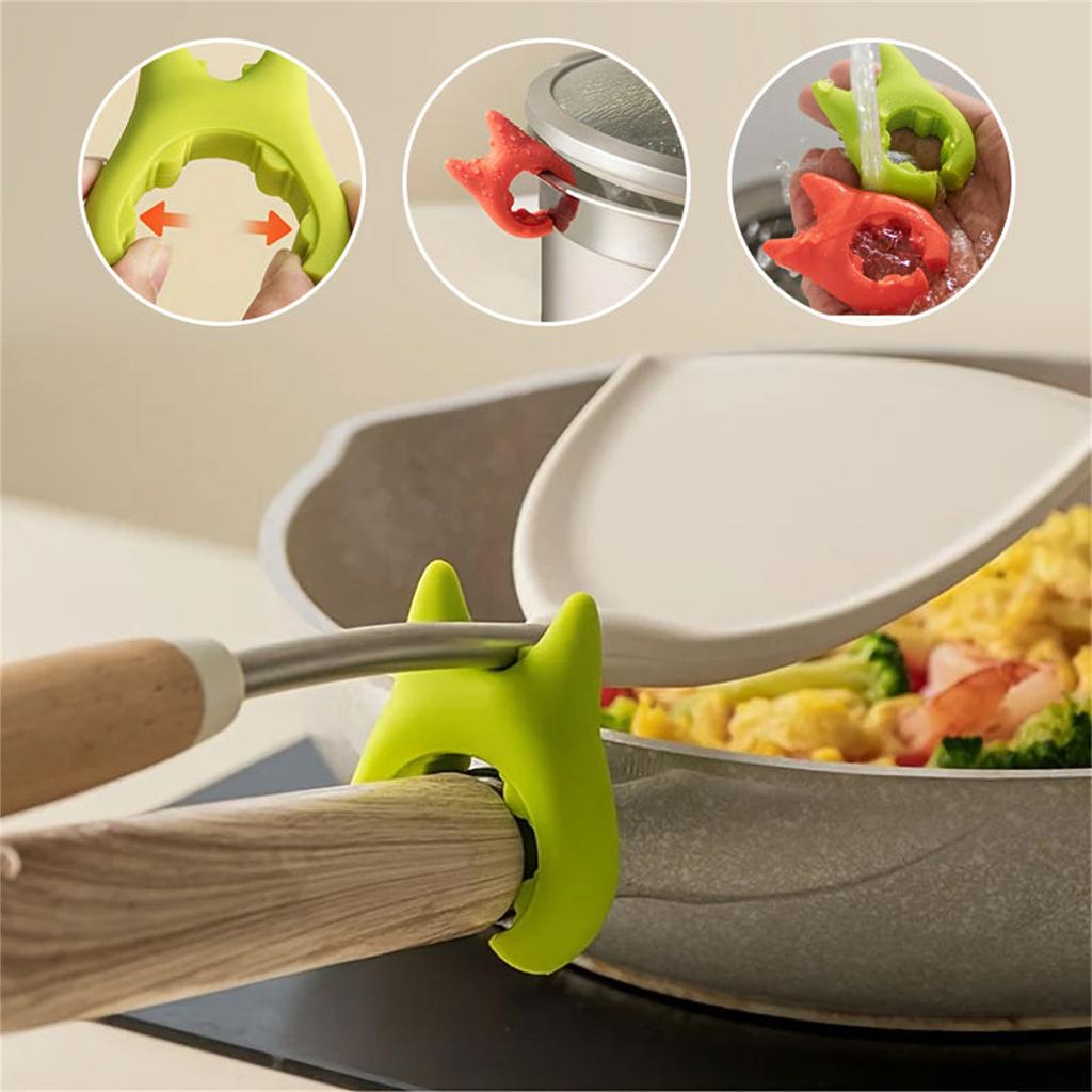 Silicone Pot Clip Spoon Holder, Utensil Rest, Silicone Spoon Rest, Non-Slip Spoon Holder Stove Organizer, Steam Releaser