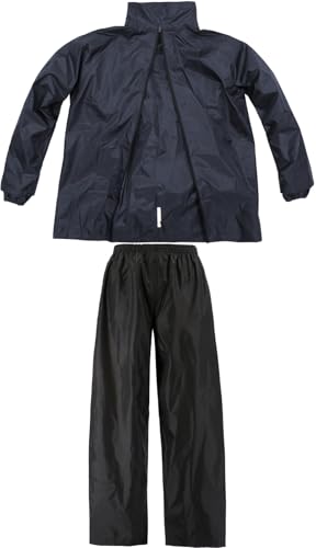 Koshin Rubber B-1200 Backpack-Compatible Rain Suit, Navy, Size LL