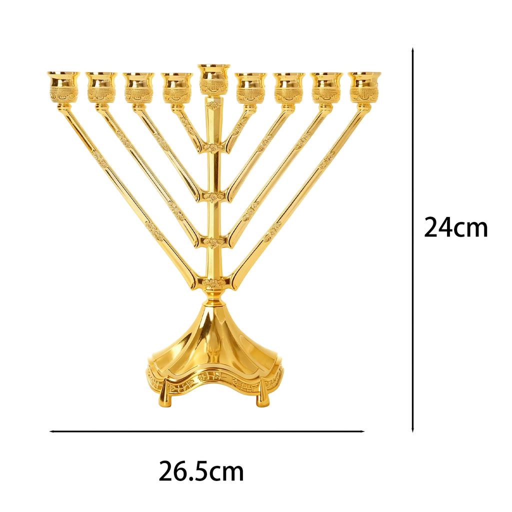 9 Branch Candle Holder 9 Head Candlestick Stand for for Hanukkah Menorah Candelabrum Christmas Party Wedding Celebration Decor