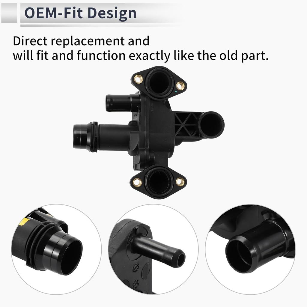 Inner Car Thermostat for Land Rover Range Rover Sport Discovery Durable Engine Coolant Thermostat Housing Assembly No.LR073372 Aluminum Alloy 1 Pcs