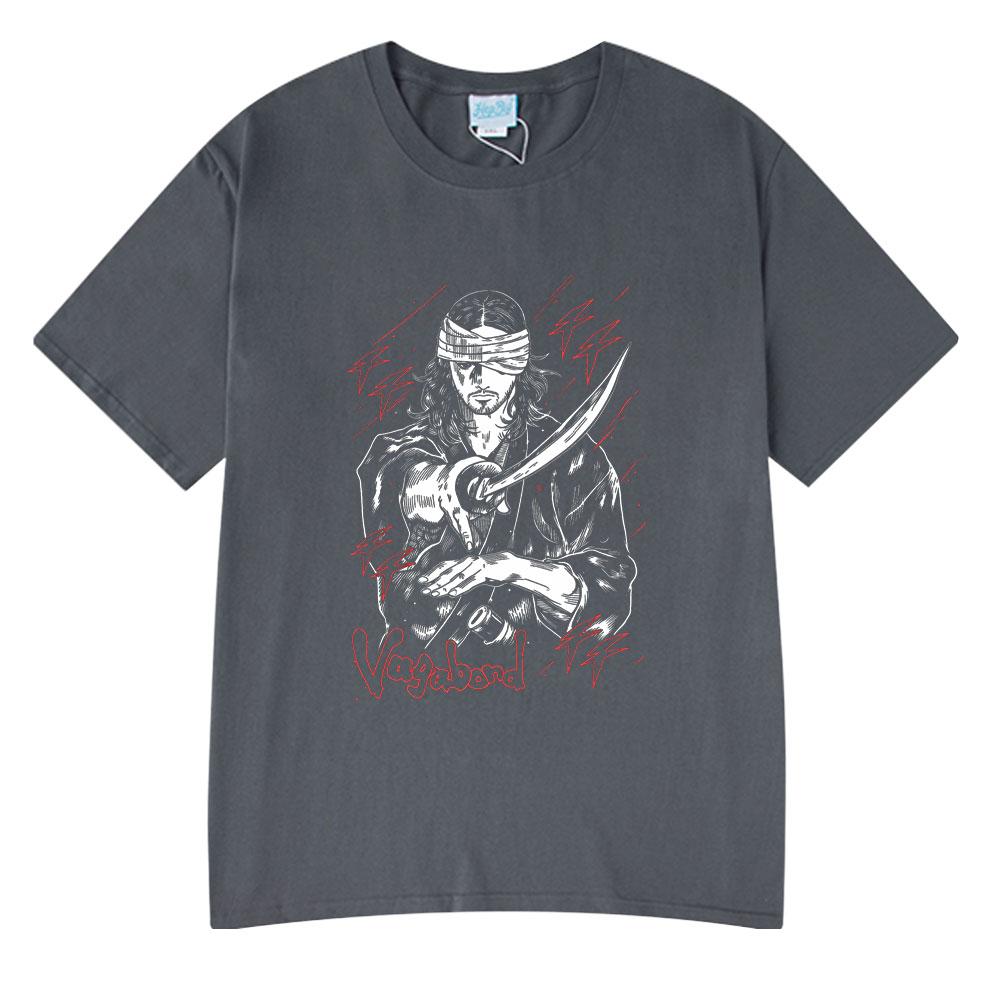 Japanese Anime Vagabond Miyamoto Musashi Funny Style Tshirts Unisex Women Clothing Fashion Short Sleeve T Shirts Summer Streetwear