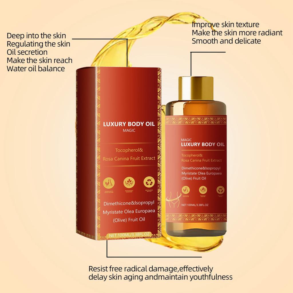 Body Massage Oil Moisturizing Oil Skin Rejuvenation Massage Full Body Unisex Delicate Lubrication,100ML