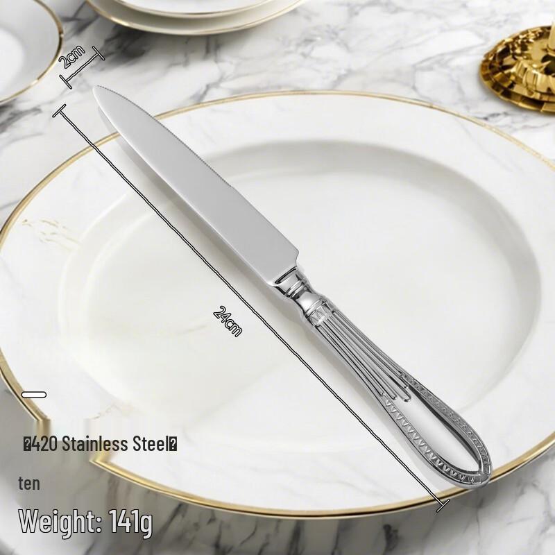 ZISIZ Forged 304 Stainless Steel Dinner Knives (2-Piece Set)