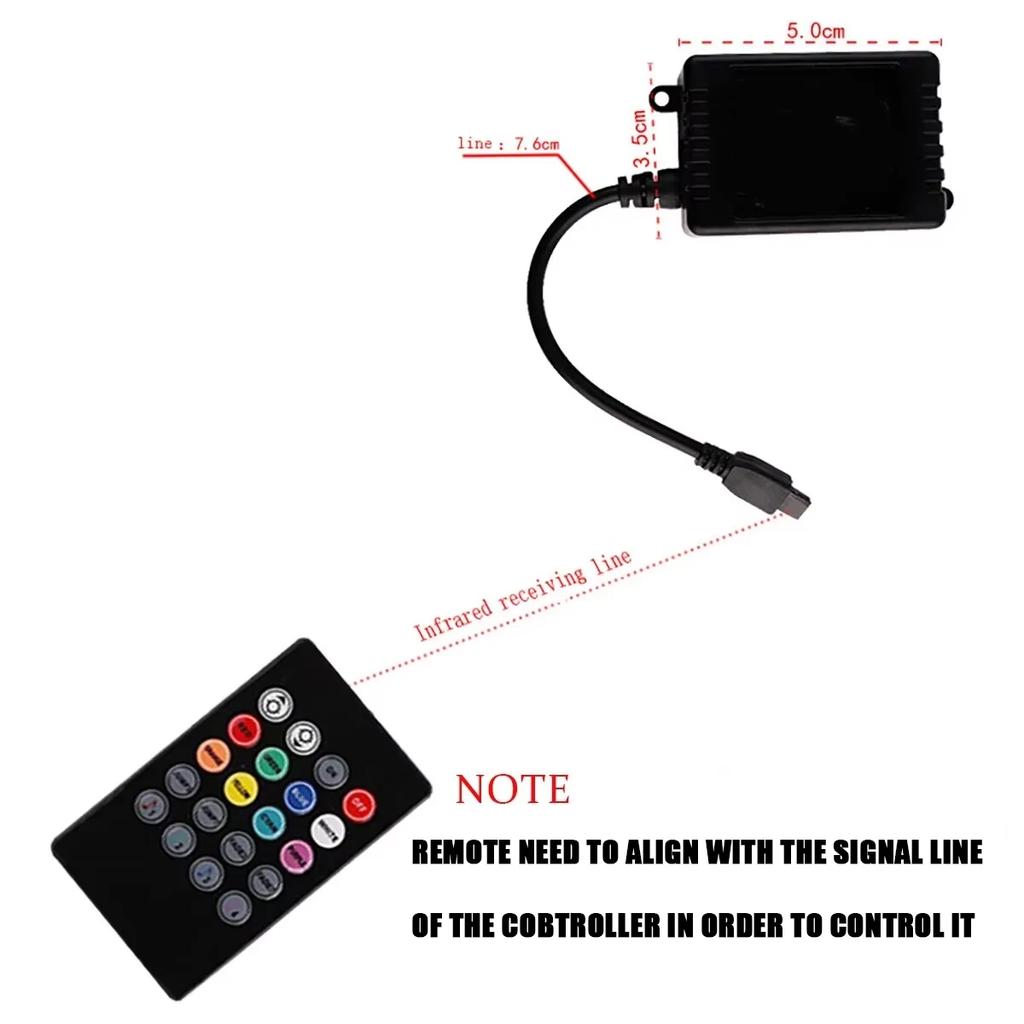 Neon 48 LED RGB Car Foot  Ambient Lights LED Strip Interior Lamps with USB/Cigarette Strip Decoration Bar Remote Control