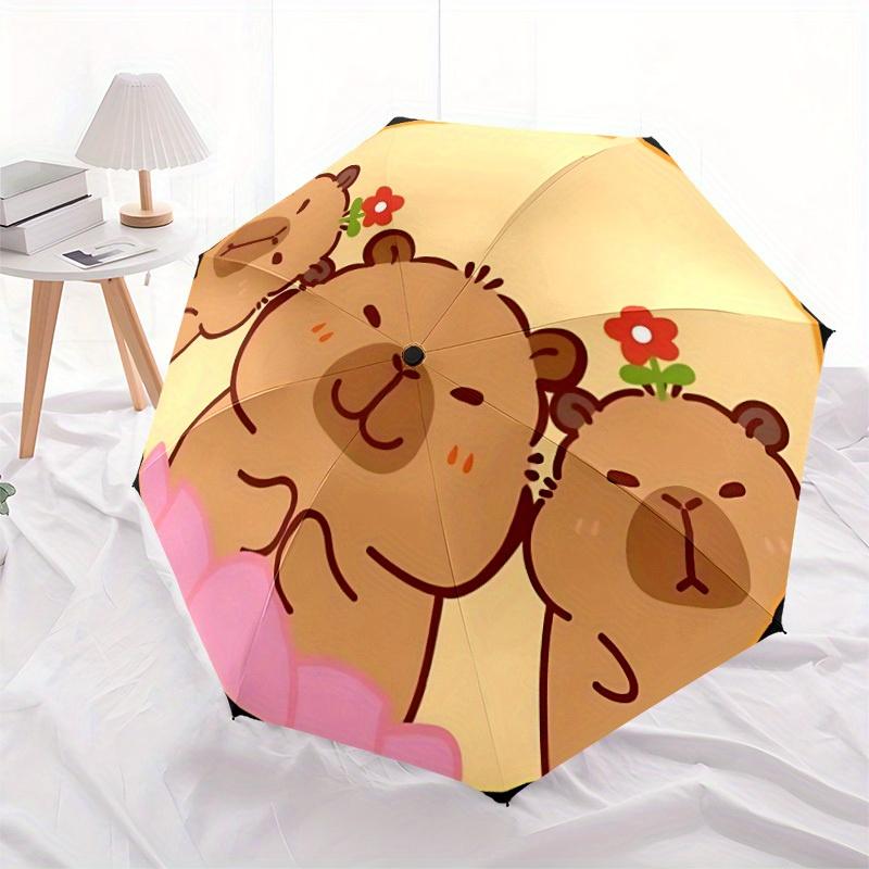1pc Bear, Flower Automatic Open/Close Umbrella, Portable Folding Umbrella for Everyday Use Yy250826062