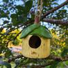Resins Leaf Bird Nest Box for Garden Balconies Small Bird House Outdoor Hanging Ornament for Wrens Finches Hummingbirds