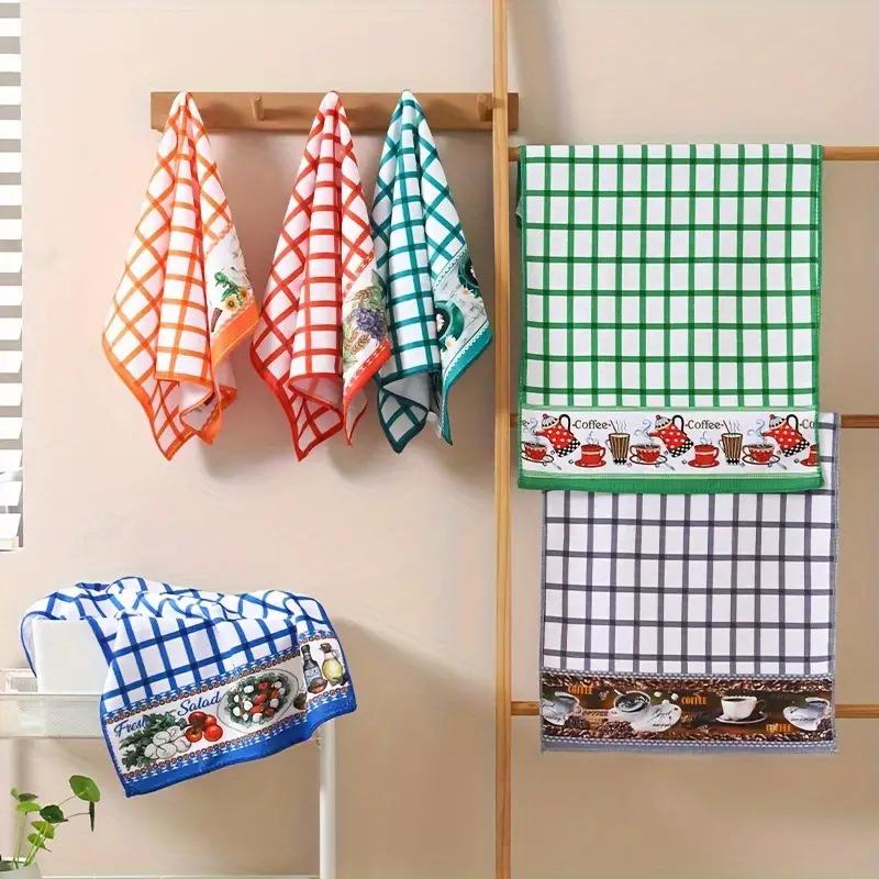 6er-Pack, Küchenhandtücher im lustigen und minimalistischen Stil, farbenfroher bedruckter dekorativer Stoff, weich und saugfähig, festliche Geschirrtücher, Reinigungsmittel.