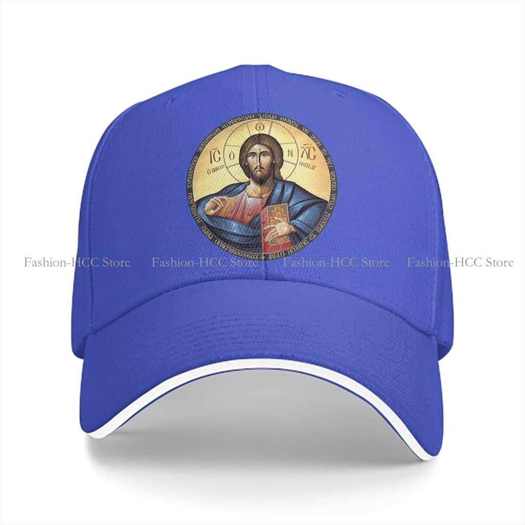 Christ Pantocrator Orthodox Icon Solid Color Baseball Caps Peaked Cap Jesus God Cross Sun Shade Hats Men Women