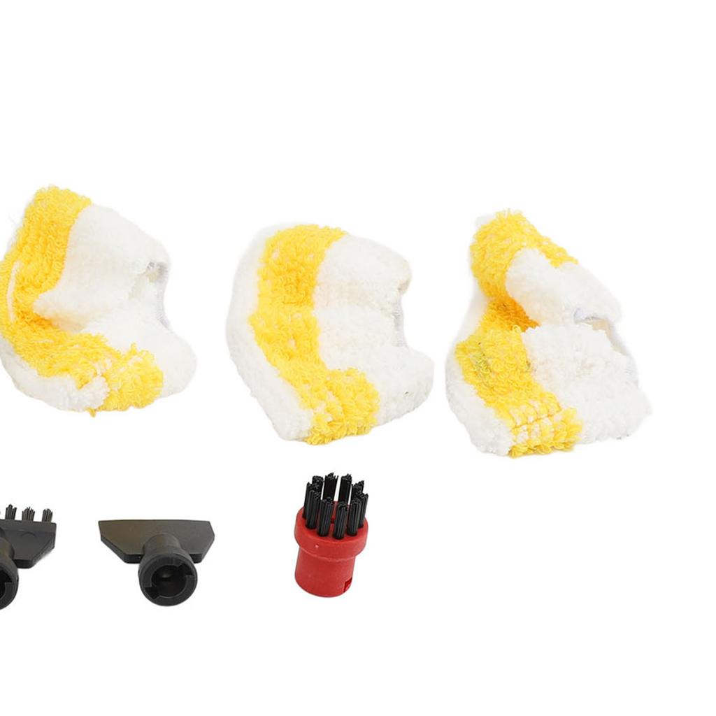 Steam Cleaner Brushes Nozzles Set 5 Round Brushes 2 Flat Brushes 1 Flat Nozzles 1 Extended Nozzle 3 Fibre Cloth for SC1 SC2 SC3 SC4 SC5 CTK10