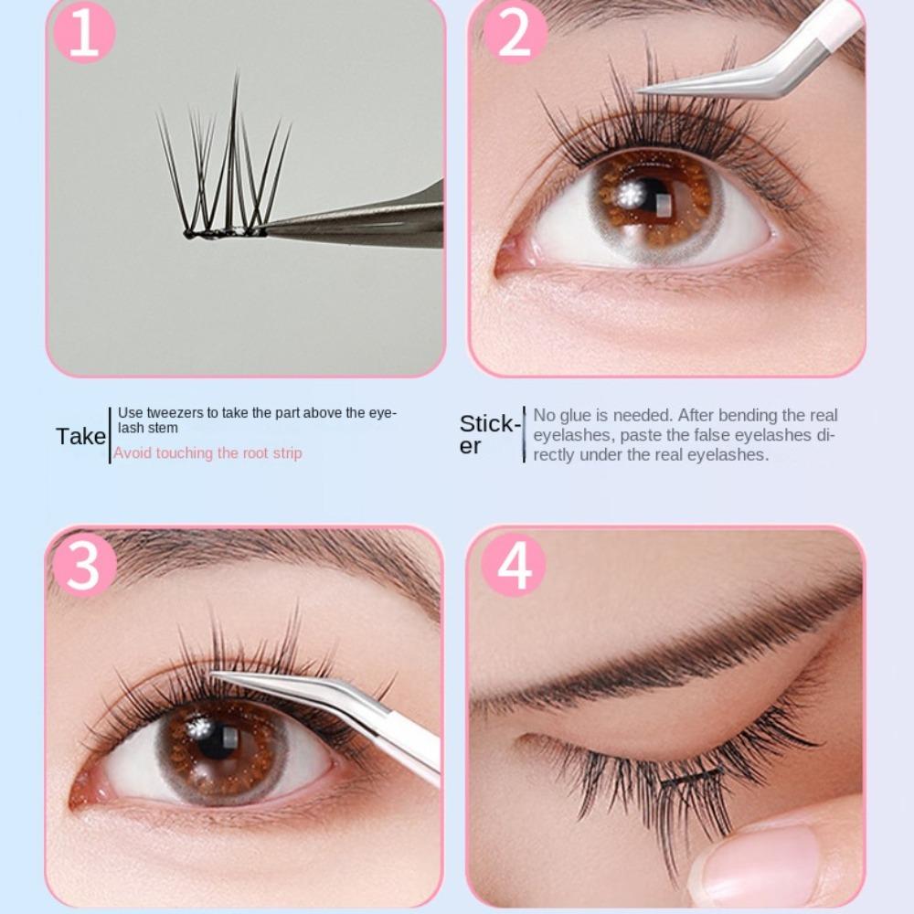 DIY Self-adhesive Lash Clusters Makeup Glue Free Fake Lashes False Eyelash Clusters  Women/Girls