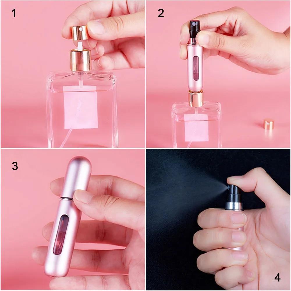 8/5 ml Parfüm Zerstäuber Tragbare Flüssigkeit Container Für Kosmetik Reisen Mini Aluminium Spray Alcochol Leere Nachfüllbare Flasche