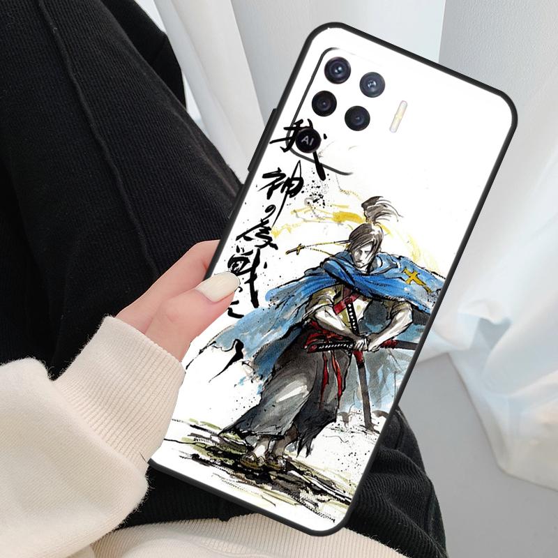 Japanese Samurai Warrior Case For Oppo A18 A38 A58 A78 A98 A80 A60 A40 A96 A76 A16 A94 A74 A54 A15 A17 A57 A77 A5 Pro