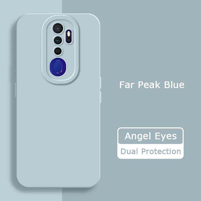 Angel Eyes Square Liquid Silicone Phone Case for OPPO A5 A9 2020 A11 A11X Camera Protective Soft Shockproof Back Cover Armor Bag