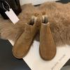 Retro British Soft-soled Cow Suede Short Boots Chelsea Bare Boots Autumn and Winter New Versatile Fashion Women's Boots