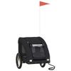 Remorque de vélo pour chien - VIDAXL - Noir - Tissu Oxford imperméable - Cadre en fer durable - Grandes roues