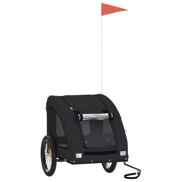 Remorque de vélo pour chien - VIDAXL - Noir - Tissu Oxford imperméable - Cadre en fer durable - Grandes roues