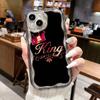 LZ29 Queen King Crown Couple Clear Soft Wave Phone Cases for iPhone 15 13 Pro Max 12 Mini 14 8 Plus XS Max XR 6 Protection Back Cover