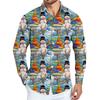 Men's Christmas Shirt Christmas Print Long Sleeve Button Shirt