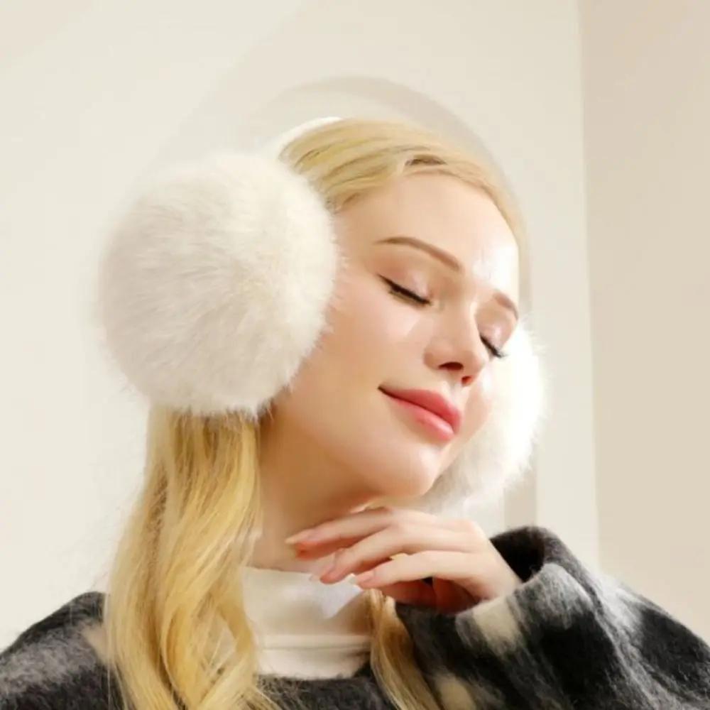 1 PC Solid Color Soft Plush Ear Warmer Winter Warm Earmuffs Ear Cover Outdoor Cold Protection Ear-Muffs Folding Earflap Fashion