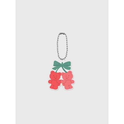 Theninemall Red Cherry Ribbon Gummy Acrylic Keyring