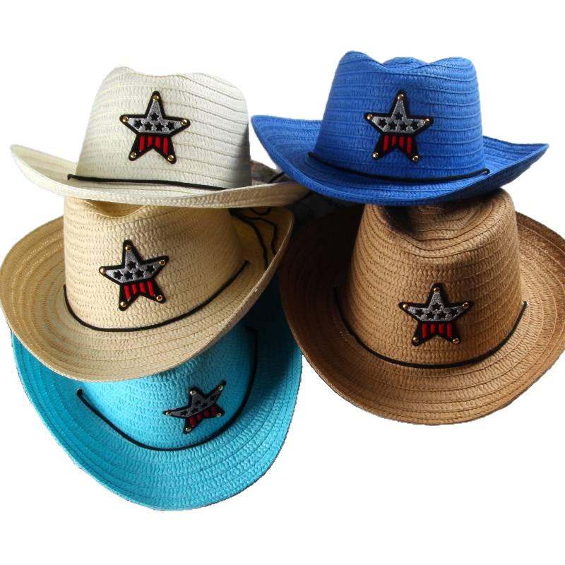 Children's Summer Cowboy Straw Hats - Sun Protection, Korean Style