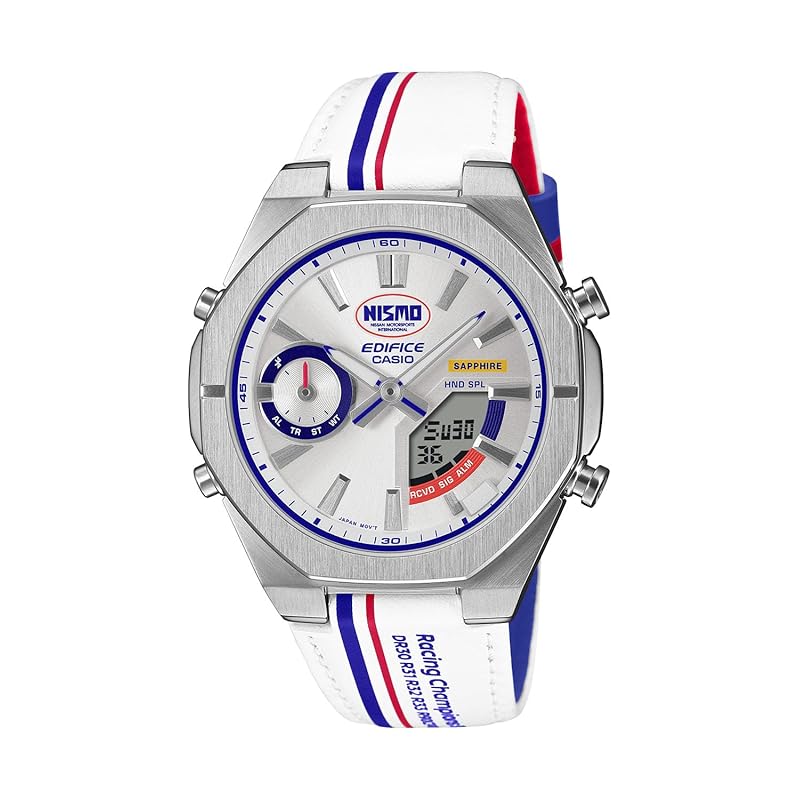 Hodinky Casio Edifice NISMO Heritage Edition, Bluetooth, Safírové sklíčko, Pánské, Bílé, ECB-S10NIS-7AJR (Oficiální japonský produkt)