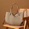 Cross-border Bestseller Top-grain Leather Large Tote Bag for Women, Versatile for Shopping, Simple Two-piece Set Genuine Leather Bag